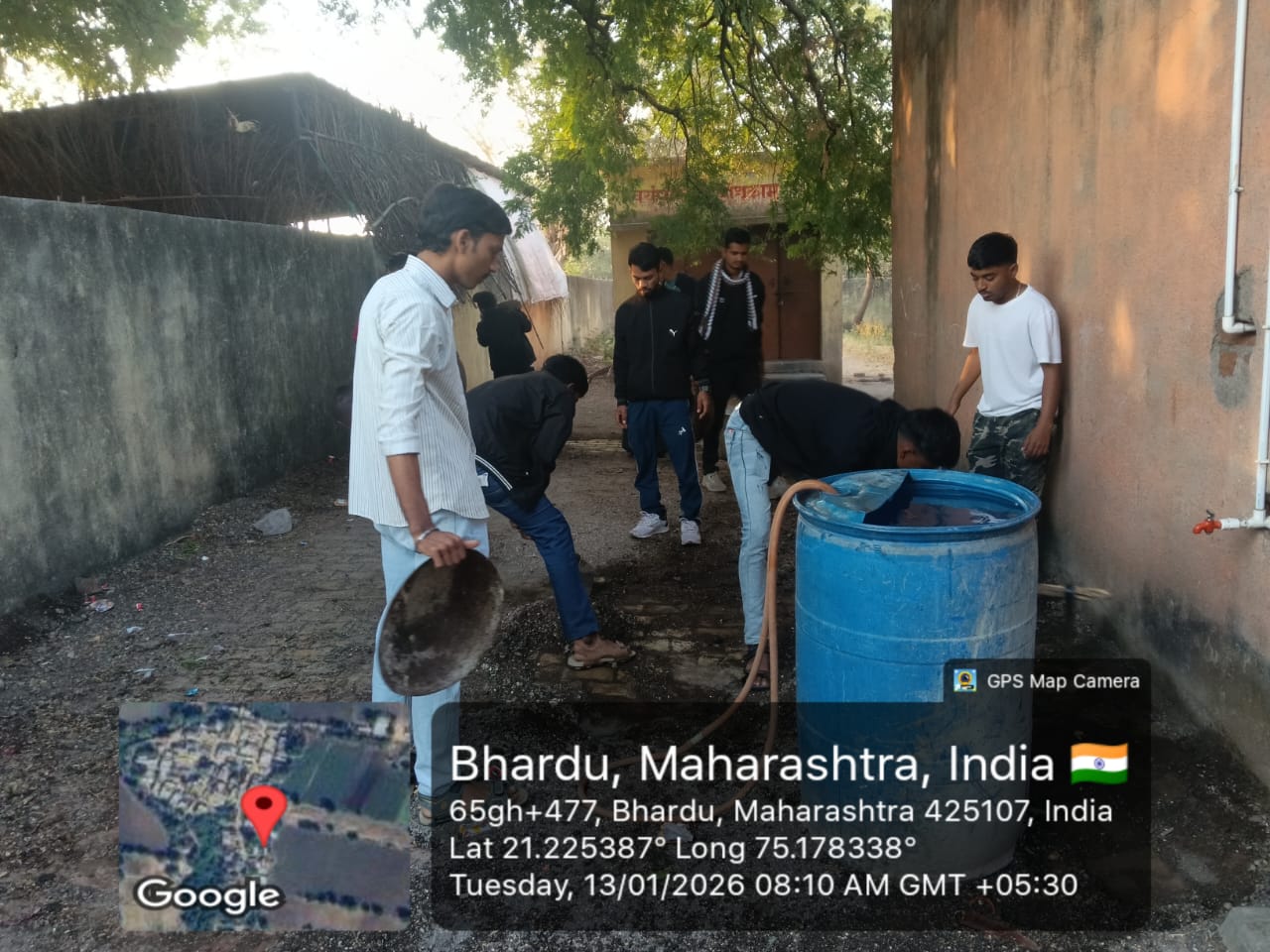 On 13th January 2026, the camp began with morning prayer and yoga practice. This was followed by a cleanliness drive in the ????? of Zilla Parishad Primary School, Bhardu.